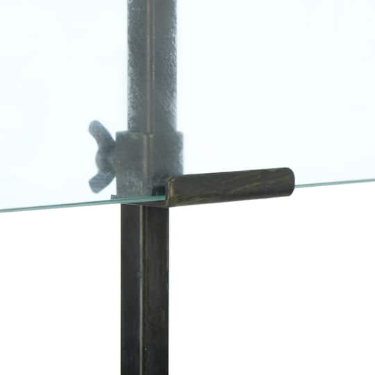 Hello Honey® Black Adjustable Metal Stand & Glass 10" x 16.75" Floating Photo Frame